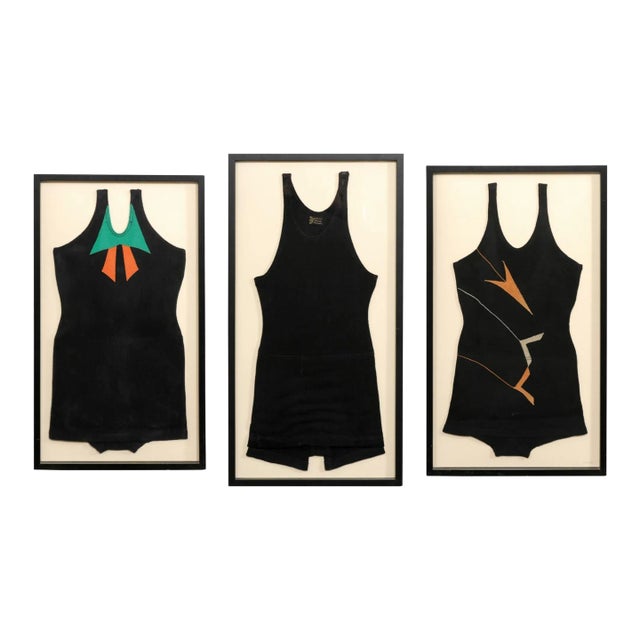 Collection of Framed 1920's Swimwear - Set of 3 For Sale