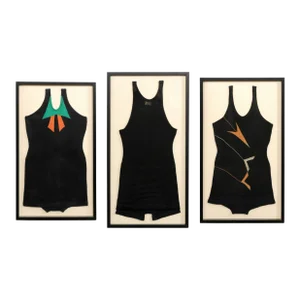 Collection of Framed 1920's Swimwear - Set of 3