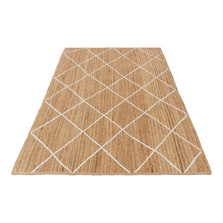 Modern Geometric Bohemian Jute Rug 2x3 Ft. For Sale
