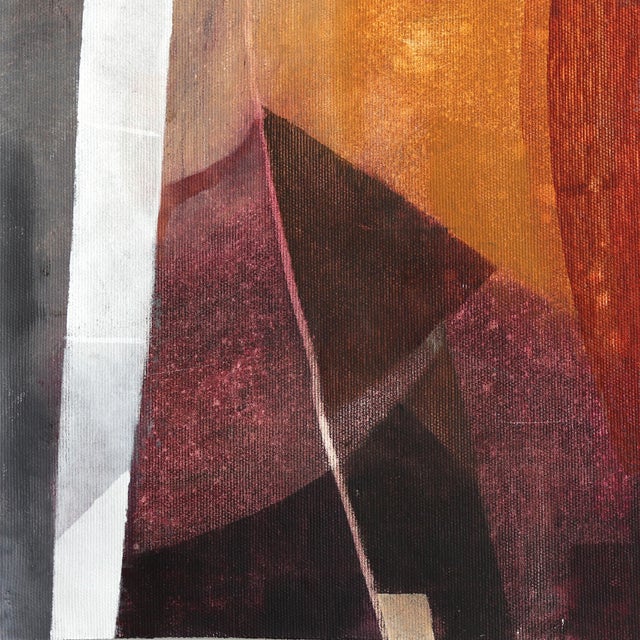 Amarone 2 - Abstract Burgundy Brown Tone Landscape Acrylic Painting on Canvas Original Artwork by Maria C Bernhardsson For Sale - Image 4 of 6