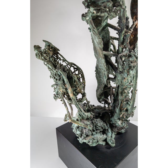 Mid-Century Modernist Abstract Brutalist Verdigris Copper Sculpture Mold of Ant Hill Colony For Sale - Image 10 of 16