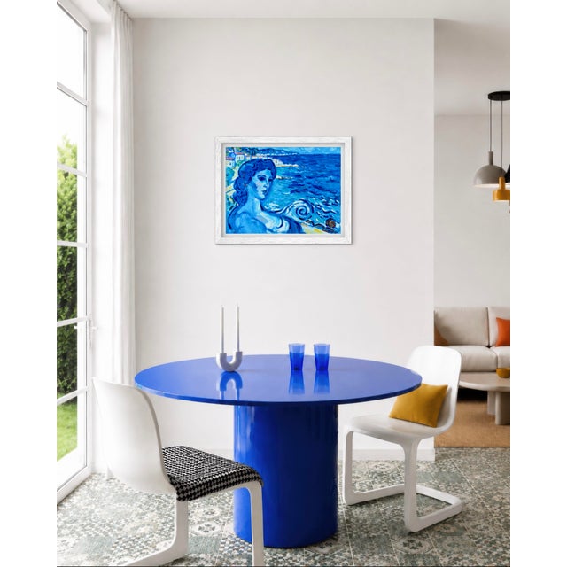 The Blue Hour Mosaic - Original Seascape in Oil - Chagall Inspired For Sale - Image 10 of 14