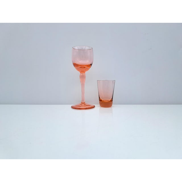 Red Murano Glass Glasses with Liqueur Glasses and Shot Glasses by V. Nason for Manifattura Di Murano, 1990s, Set of 12 For Sale - Image 8 of 14