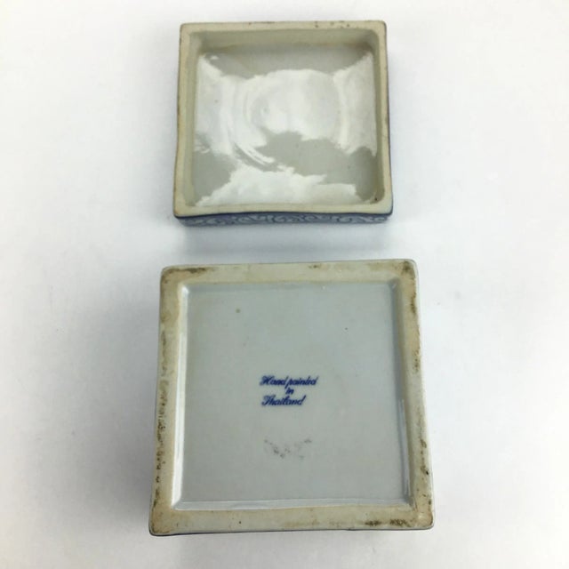 Vintage Thailand Artisan Porcelain Treasure Box For Sale - Image 10 of 12