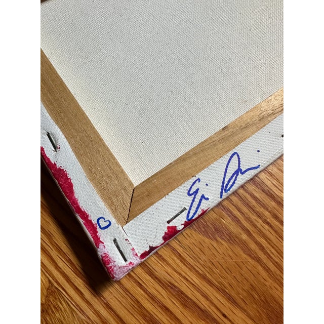 2020s Erin Simon Original Abstract Painting “Twist” (In White and Red) Canvas For Sale - Image 5 of 6