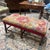 Antique Bench Bobbin Leg With Needle Point and Velvet Upholstery