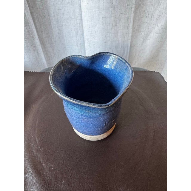 Vintage Studio Pottery Vase, Hand Form - Heart Shape, Signed For Sale - Image 12 of 12