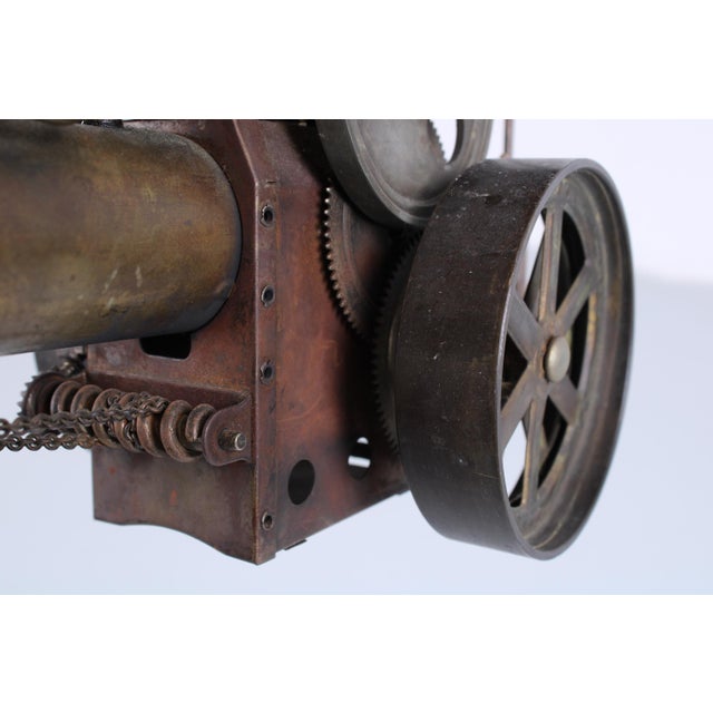 Industrial Revolution Style Brass Steam Engine Tractor attributed to Wilesco, 1970s For Sale - Image 14 of 15
