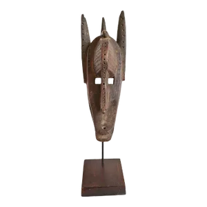 Antique Bamana Hyena Mask on Stand