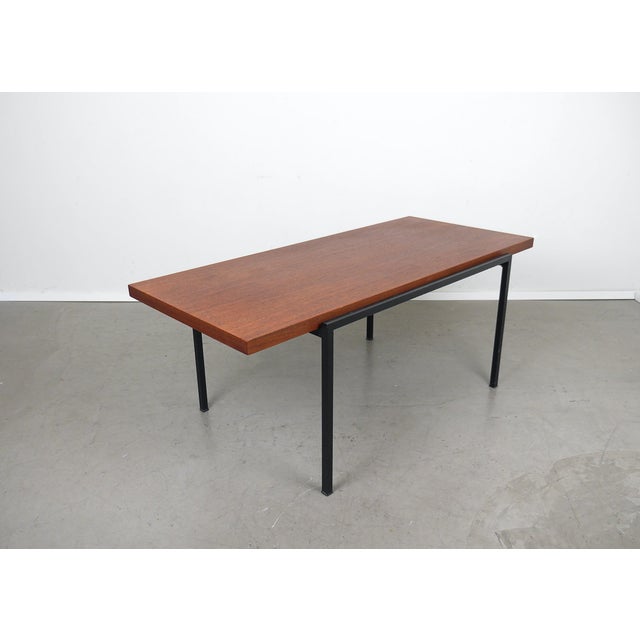 Black Teak Coffee Table with Black Metal Frame by Eduard Ludwig for Lotos Werkkunst, Germany, 1960s For Sale - Image 8 of 18