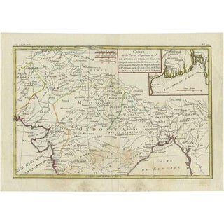 Antique Map of Northern India by Bonne, 1780 For Sale