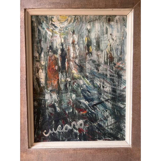 Mid-Century Modern Pascal Cucaro, 1915-2004, Abstract Mid-Century Artist. Street Scene For Sale - Image 3 of 5