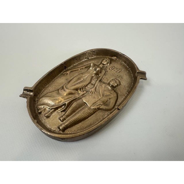 1940s Art Deco Two-Sided Bronze Ashtray in Bronze, 1940s For Sale - Image 5 of 16