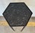 Stylish Modern Iron and Black Stone Hexagonal Aviary Drinks Table, showroom floor sample