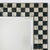 Black and silver checkerboard design mirror framed beveled mirror. Each checkerboard mirror piece is beveled, and silver...