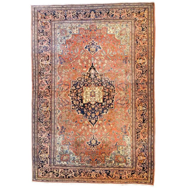 Late 19th Century 19th Century Sarouk Farahan Rug For Sale - Image 5 of 5