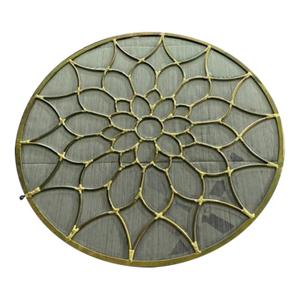 Mid-20th-Century Round Leaded Glass Art