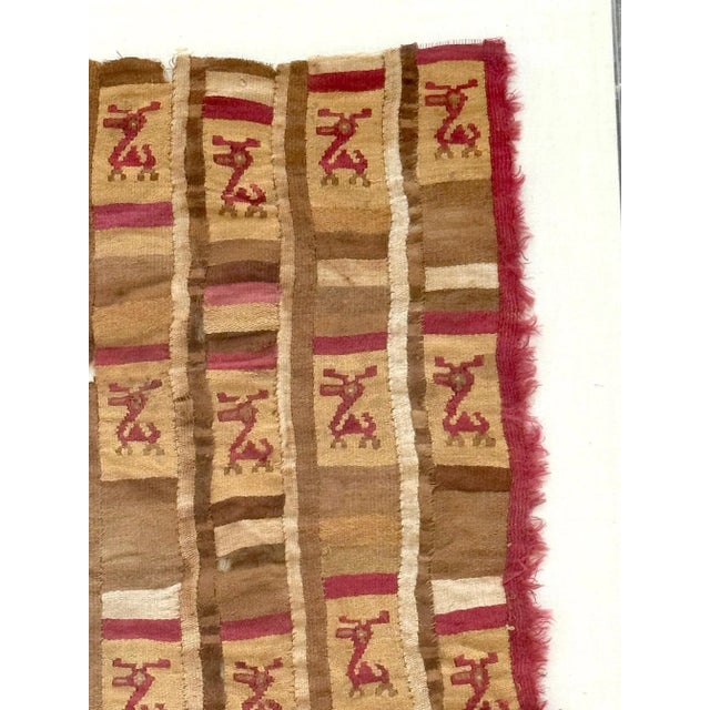 Red 15th Century & Earlier Framed Finely Woven Pre-Columbian Pictorial Textile Chimu Musuem Quality For Sale - Image 8 of 12