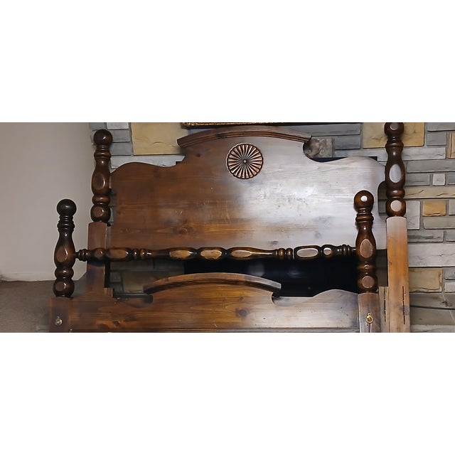1940s 1940s Vintage Federal Era Solid Wood Spindle Back Bed For Sale - Image 5 of 12