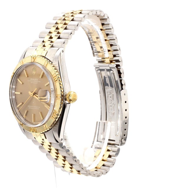 Vintage Rolex Datejust Thunderbird Turn-O-Graph Two Tone Gold Steel Watch For Sale - Image 9 of 12