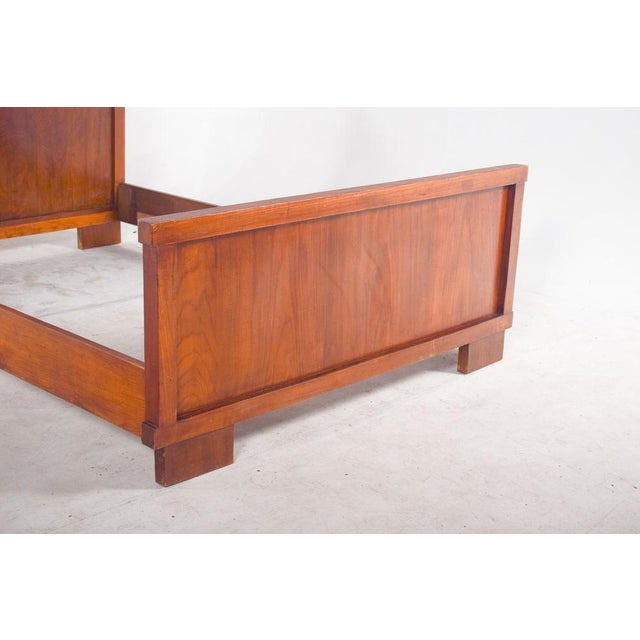 Mid-Century Modern Portuguese Wooden Bed Frame, 1950 For Sale - Image 6 of 10