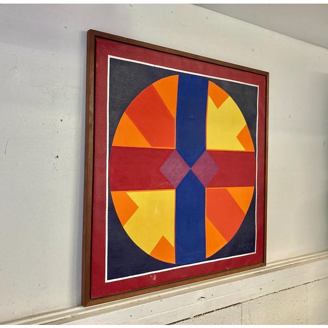 Mid-Century Modern Vintage Mid Century Modern Painting by R. Bolton 1969 For Sale - Image 3 of 8