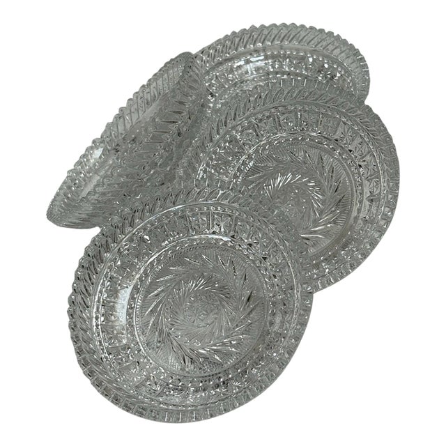 Vintage Midcentury Cut Glass Bowls, Set of Four For Sale
