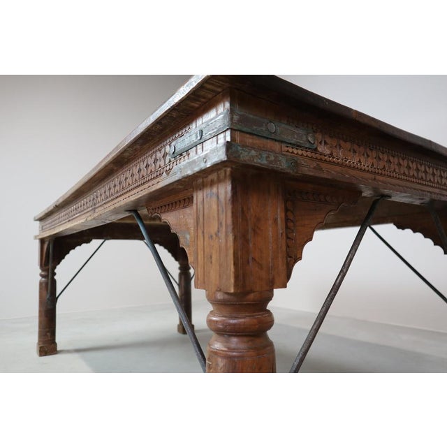 Indonesian Hand-Carved Teak Dining Table For Sale - Image 14 of 18