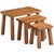 A handsome set of three French Brutalist nesting tables crafted in solid oak, showcasing the bold simplicity and organic...