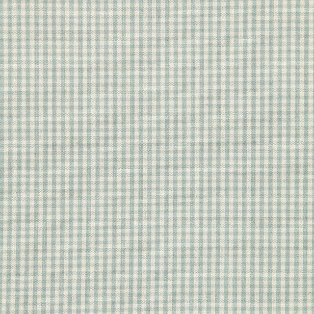 Contemporary Sample - Schumacher Barnet Cotton Check Fabric in Aqua For Sale - Image 3 of 3