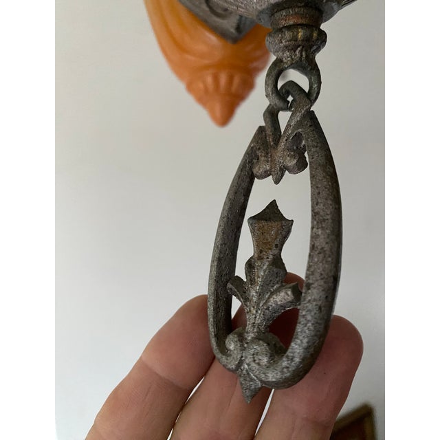 Metal 1930s Art Deco 5 Arm Chandelier by Lincoln Manufacturing Co. For Sale - Image 7 of 9