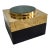 Finish Pottery Barn Decorative Wooden Box With Black, Green & Gold Leaf For Sale