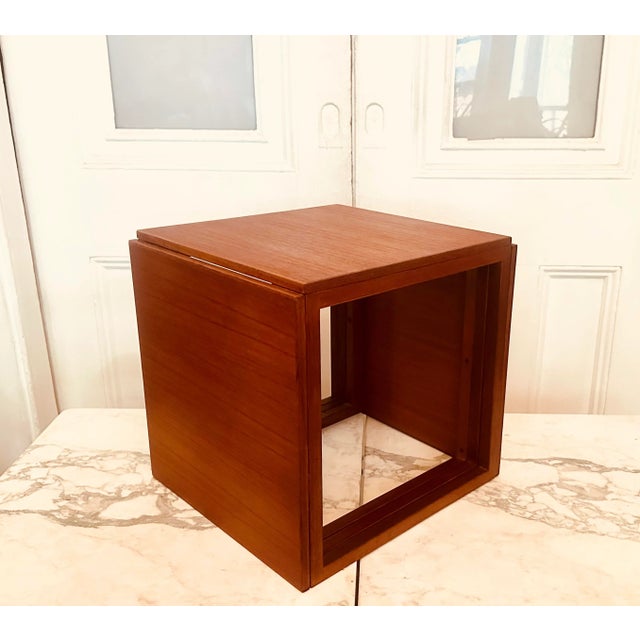 Kai Kristiansen Cube Nesting Tables in Teak Set of 3 Model 33 1960s Danish Modern For Sale In New York - Image 6 of 12