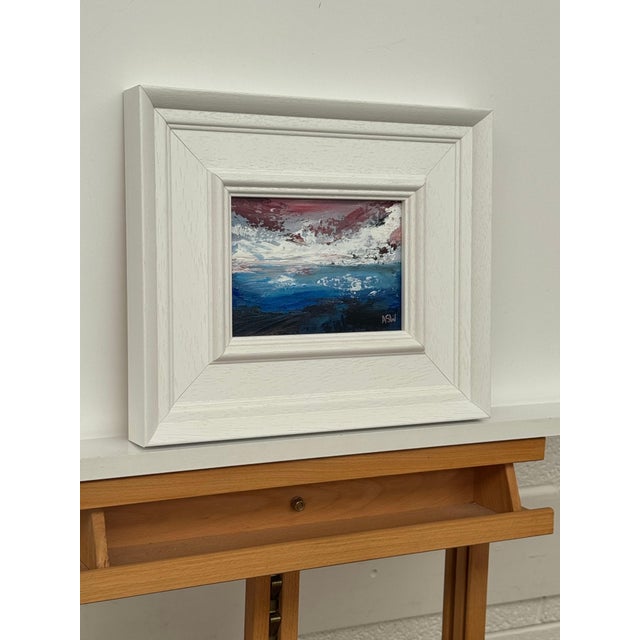 Wood Crimson Horizon - Miniature Abstract Landscape Seascape by Contemporary Artist 2025 For Sale - Image 7 of 14