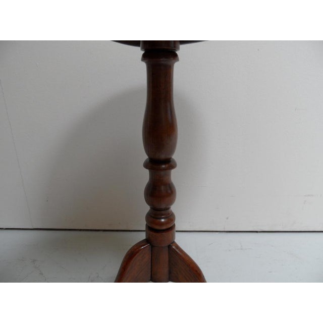 Wood Antique Round Tilt Top Sidetable For Sale - Image 7 of 11