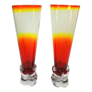 Set of 1960s Glass Goblets Attributed to Blenko