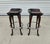 1979 Set of 2 Jean of Topanga hand carved counter stools. Made of solid hickory with Stylishly unique antique brass...