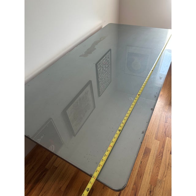Metal Vintage McDowell & Craig Vintage Tanker Desk With Custom Glass Top For Sale - Image 7 of 10