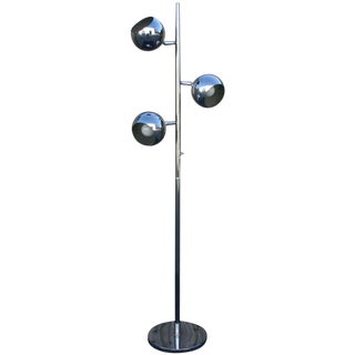 Italian Chrome Floor Lamp For Sale