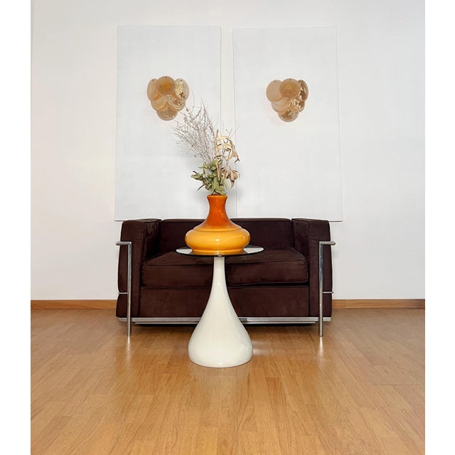 Mid-Century Modern Glass Wall Sconces with Six Alabaster Gold Disks, 1990s, Set of 2 For Sale - Image 3 of 16