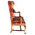 Swedish Gustavian Birch Plaid Upholstered Wingback Armchair For Sale - Image 4 of 6