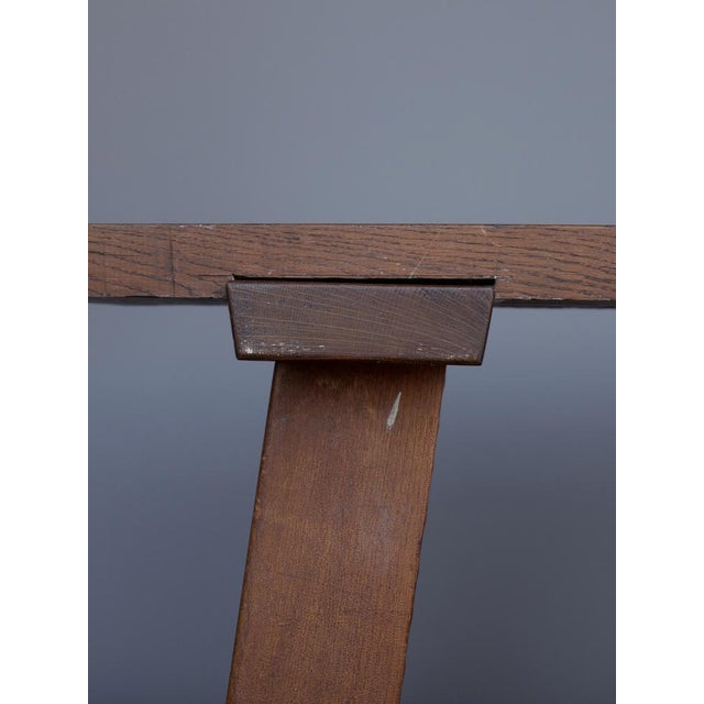 Brutalist French Peg Table in Oak, 1940s For Sale - Image 6 of 17