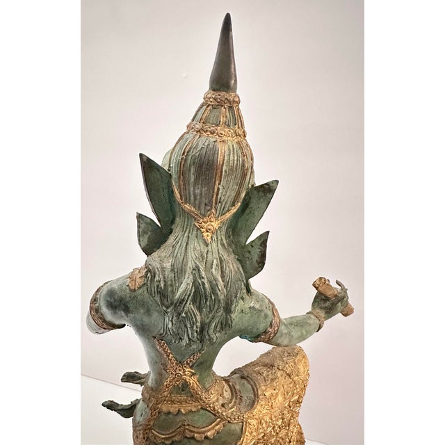 1990s Large Bronze Gilt Figure on a Base For Sale - Image 5 of 11