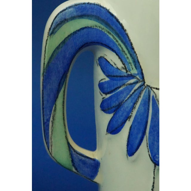 Blue Ceramic Cups with Bas-Relief Roosters from Sicas, Sesto Fiorentino, Italy, 1940s, Set of 2 For Sale - Image 8 of 17