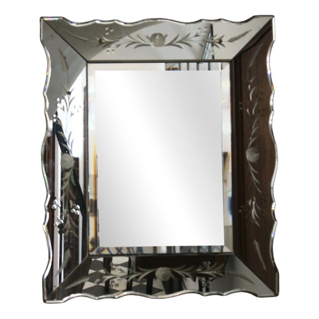 Venetian Beveled Mirror, 1940s-1950s For Sale