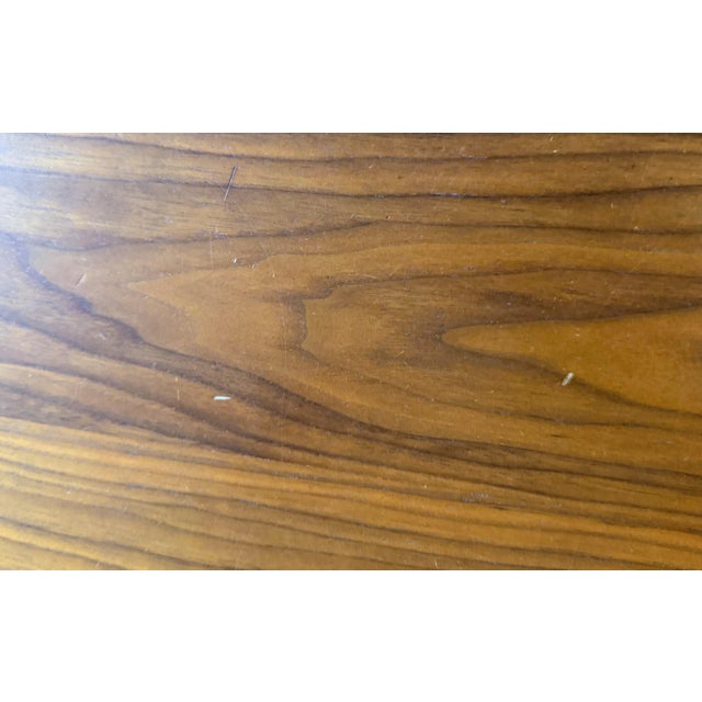 Attributed to Pangea Home Round Remi Wood & Polished Stainless Steel Metal Dining Table For Sale In Los Angeles - Image 6 of 6