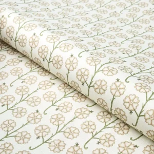 Schumacher x Neisha Crosland Gardenia Fabric in Flax