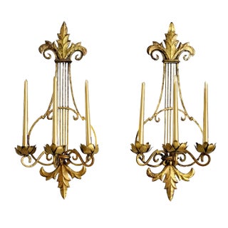 Wall Sconces & Gold Candles For Sale
