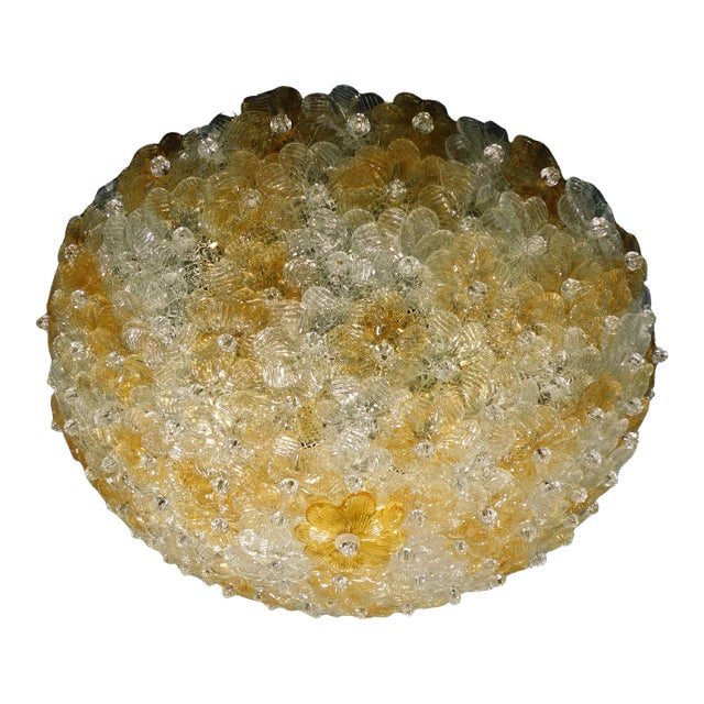 1960s Millefiori Flush Mount by Barovier E Toso For Sale