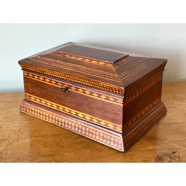 Sienna Vintage Boho 19th Century Marquetry Box For Sale - Image 8 of 9